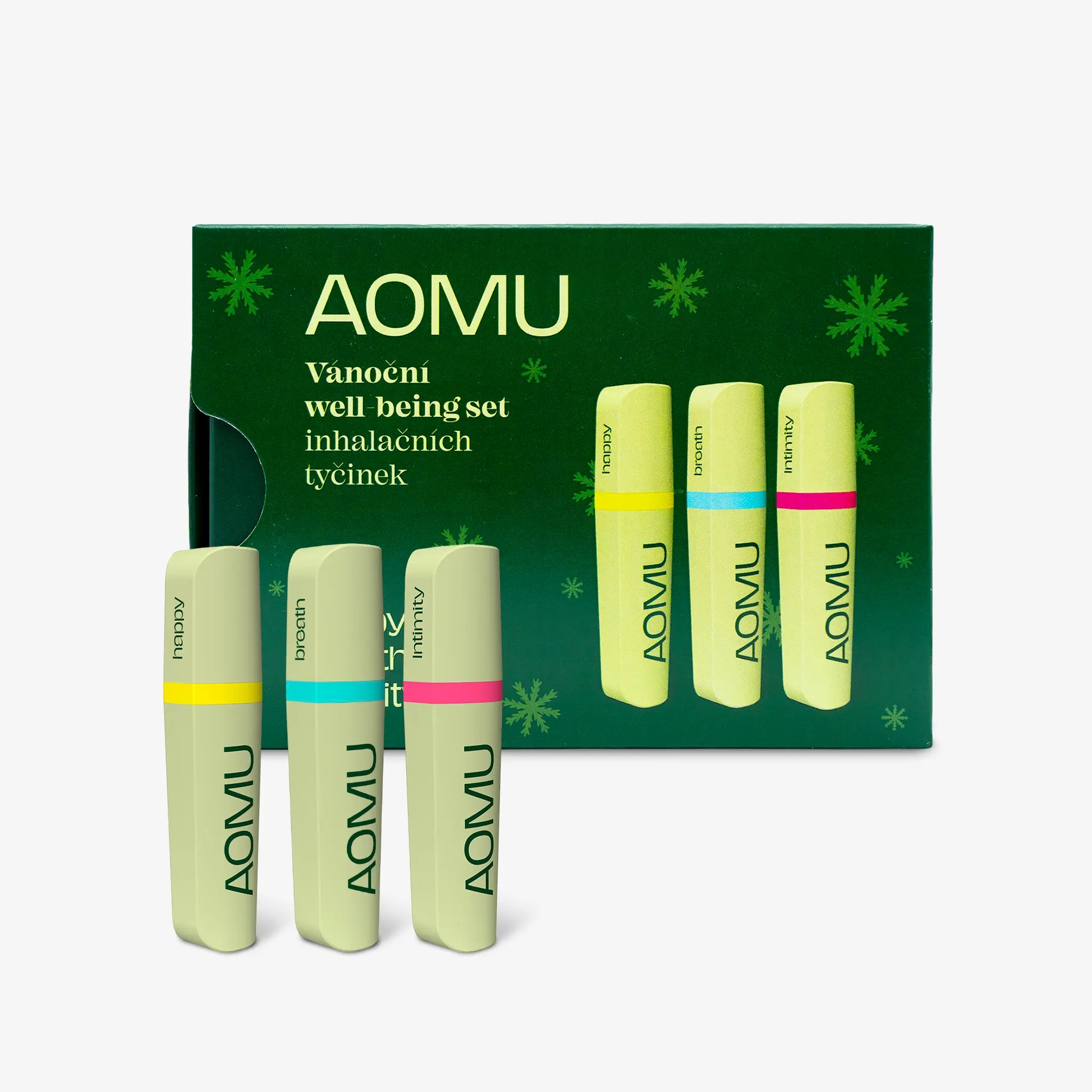 Vianočný well-being set inhalačných tyčiniek - Happy, Breath a Intimity