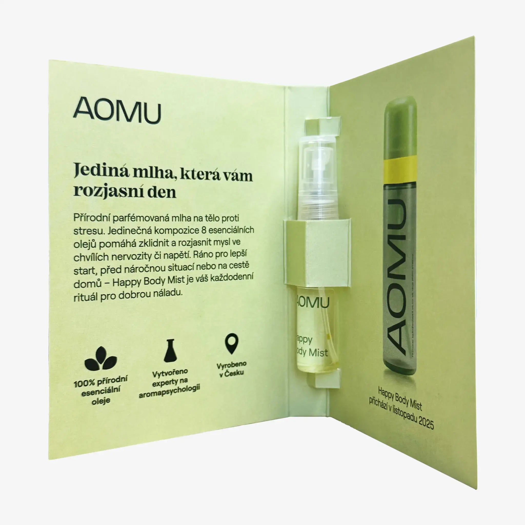 Happy Body Mist - vzorek přírodní parfémované mlhy pro lepší náladu